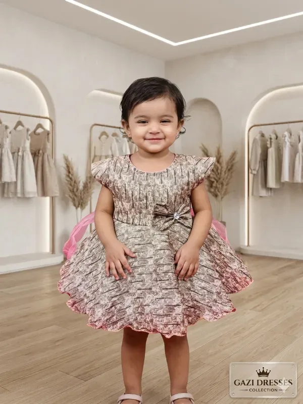 Blush Beige Princess Flare Baby Dress