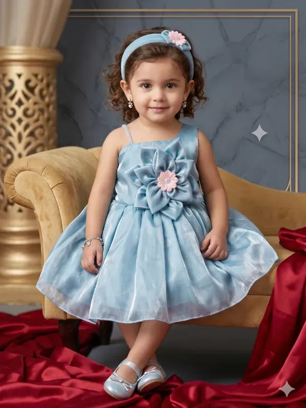 Baby Girls Stylish Flower Design Party Wear Dress