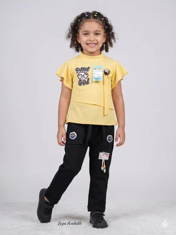 Trendy Printed Top & Pant Set for Girls