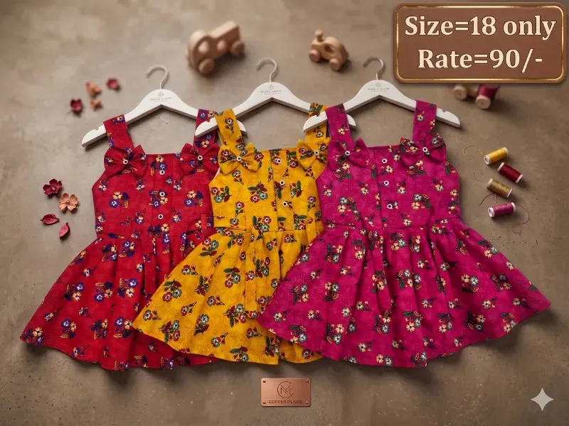 Girls Trendy Multicolor Floral Printed Fit & Flare Sleeveless Dress