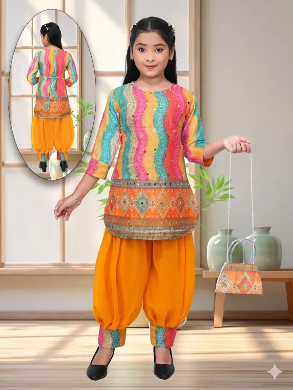 Trendy Multicolor Patiala Suit Set