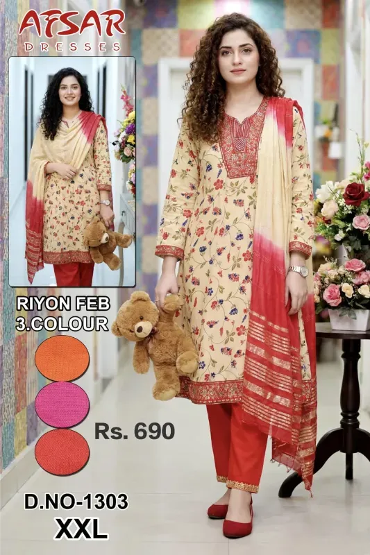 Women's Floral Printed Kurta Pant & Dupatta Set