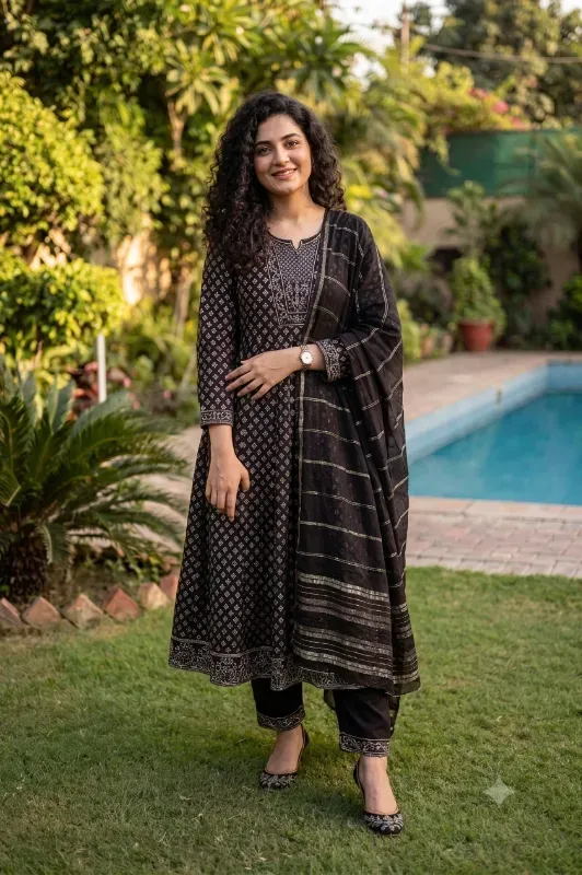 Women's Printed Kurta Pant & Dupatta Set