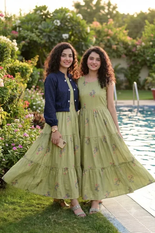 Women's Floral Printed Tiered Maxi Dress with Jacket (Available in 3 Colors)