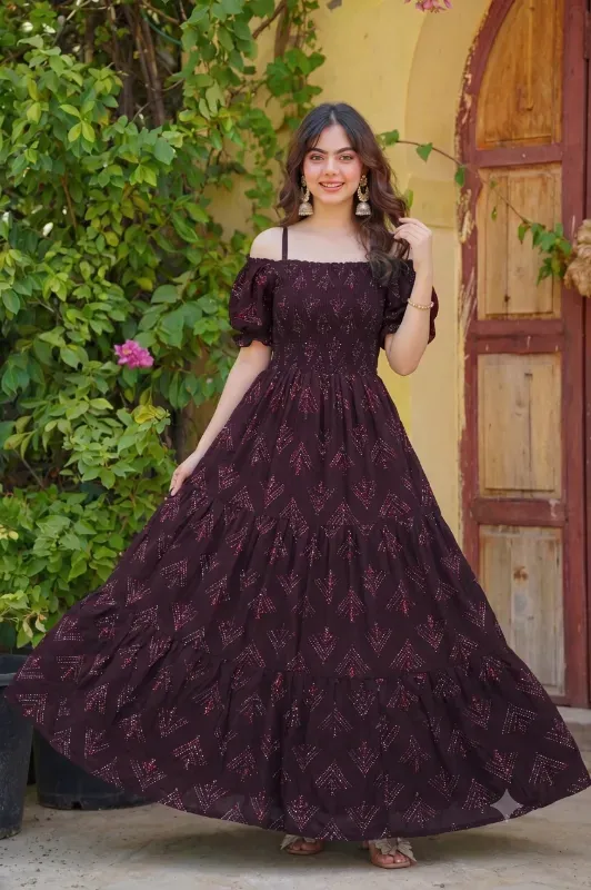 Women's Off-Shoulder Tiered Maxi Dress (Available in 3 Colors)