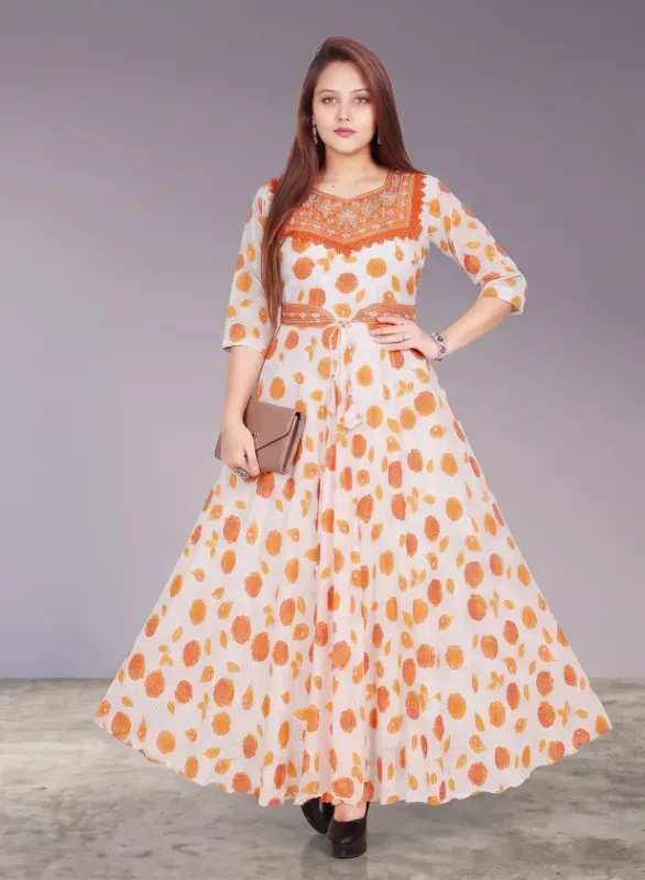 Afsar Baraso Cotton Floral Anarkali Gown