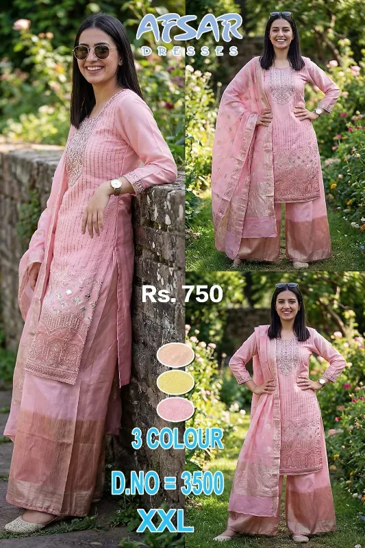 Premium Embroidered Palazzo Suit Set