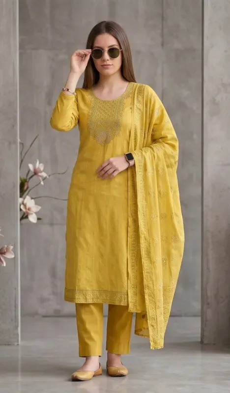 Afsar Embroidered Straight Suit Set