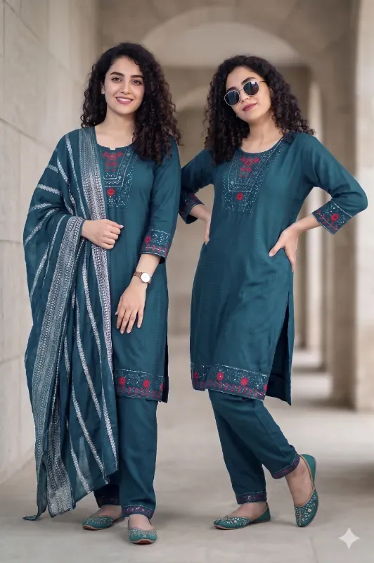 Afsar Elegant Embroidered 3-Piece Suit Set