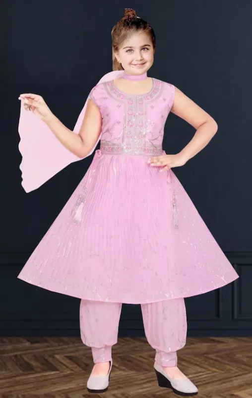 Girls Embroidered Tulip Suit Set