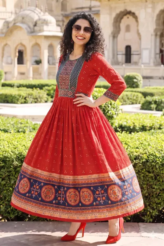 Women's Ethnic Printed Maxi Dress