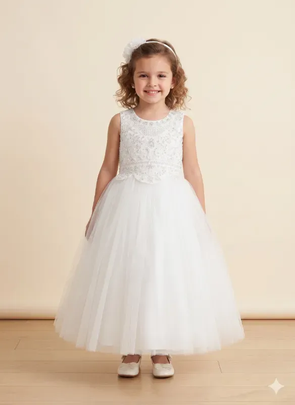 Girls Elegant Party Wear Net Gown Dress